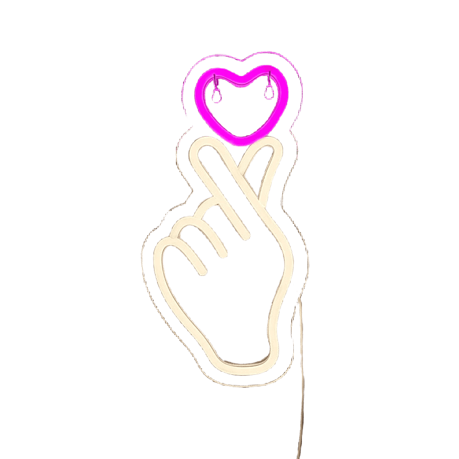 Pink Love Hand Neon Sign