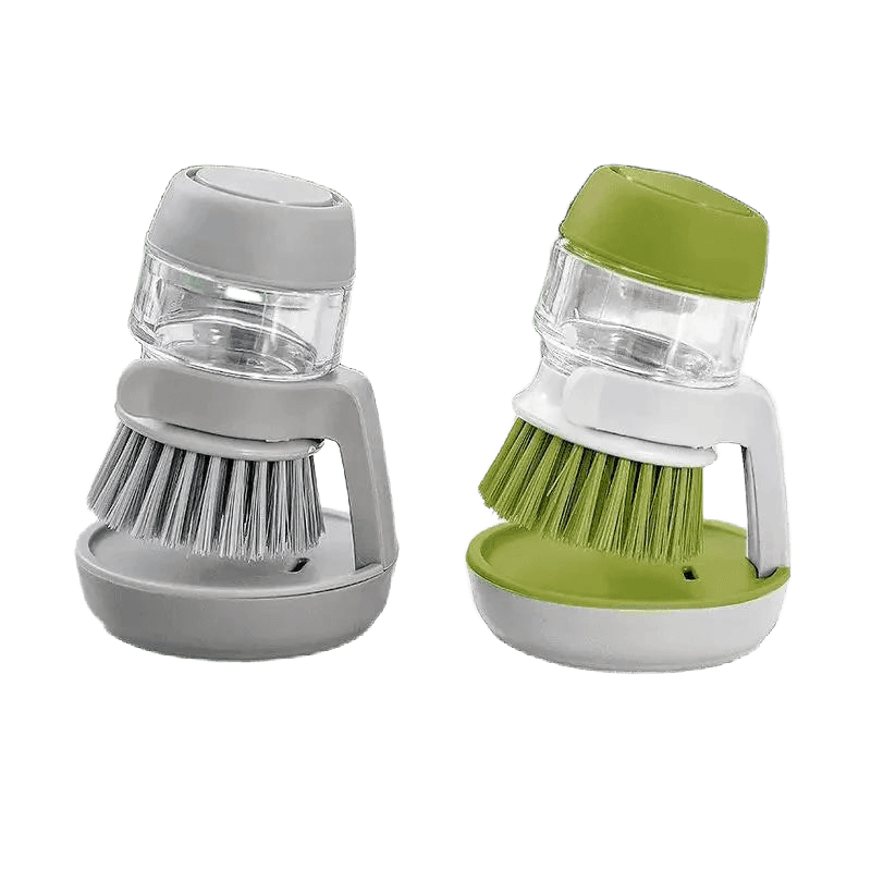 Ergonomic Soap-Dispensing Dish Brush