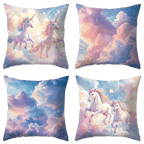 Unicorn Clouds Polyester Pillow Cover